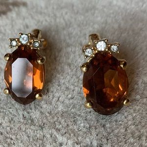 Vintage 80’s Christian Dior Clip-on Topaz-color earrings